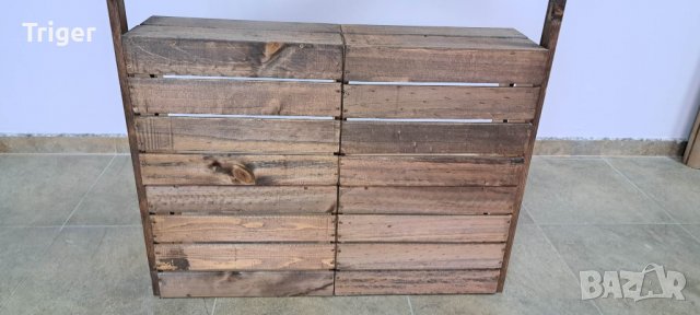 Ръчно изработен дървен щанд и пейка с облегалка, снимка 8 - Декорация за дома - 39404698