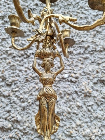 Антикварен Бронзов Часовник и Свещници "1960г" , снимка 9 - Антикварни и старинни предмети - 40151307