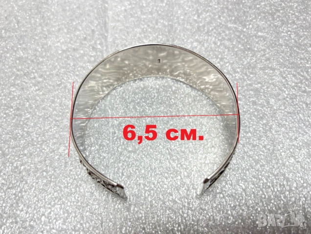 Абстрактна Сребърна Гривна (проба 925)- 30,73 гр., уникална ръчна изработка, снимка 11 - Гривни - 53339479