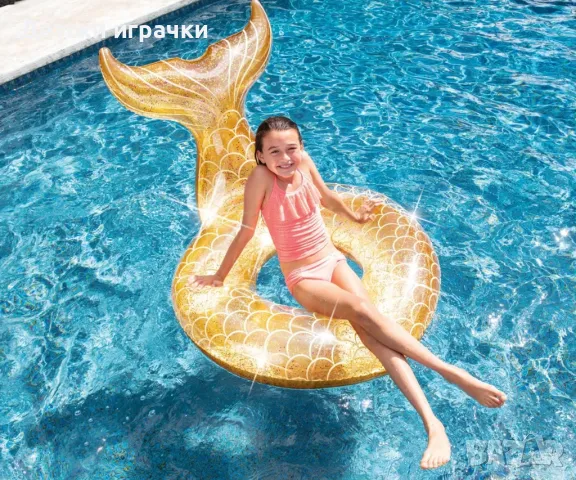 Детски надуваем пояс опашка на русалка с брокат INTEX, 147 х 107 х 79 см, снимка 1