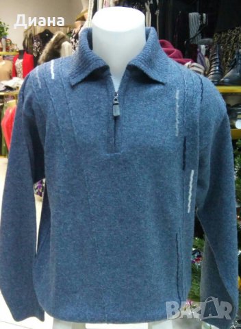 Мъжки пуловери с цип-кашмир,мерино, снимка 5 - Пуловери - 34880350