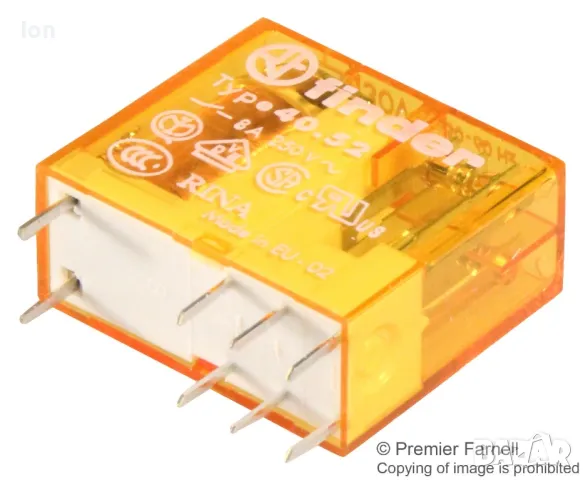 Реле "Finder" type 40.52, бобина 230V~ 50Hz, 2х8A