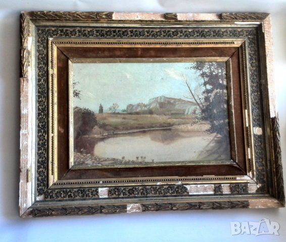 Стара маслена картина от Франция 19 век, снимка 2 - Антикварни и старинни предмети - 38737269