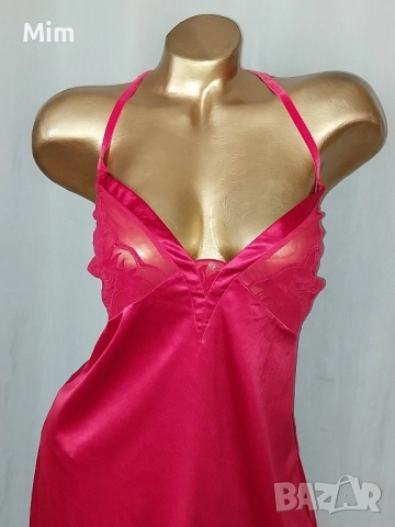 L /XL Червена сатенена нощница , снимка 4 - Нощници - 52300304