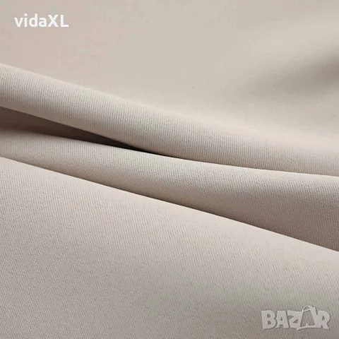 vidaXL Затъмняващи завеси с метални халки, 2 бр, бежови, 140x245 см, снимка 4 - Пердета и завеси - 56146036