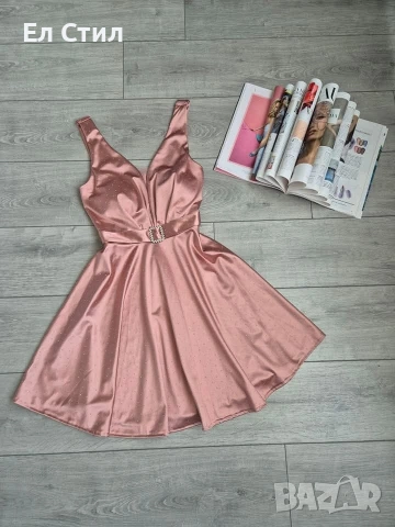 ⚜️Дамска сатенена рокля с камъни.36 евро.Универсален размер., снимка 7 - Рокли - 53966964