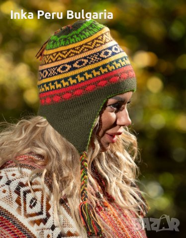 Автентична двулицева перуанска шапка Chullo различни цветове, снимка 15 - Шапки - 40190376