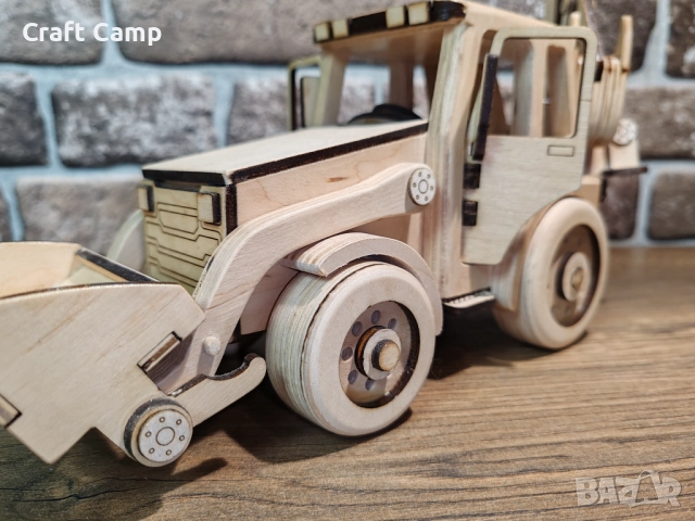 Дървен модел на Багер – Craft Camp, снимка 10 - Коли, камиони, мотори, писти - 52737058