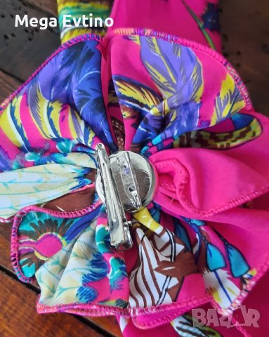 Конвертируем шал с брошка/щипка с флорален принт, цикламено, снимка 3 - Шалове - 37185578