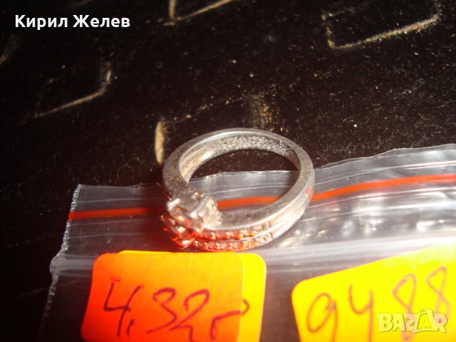 СРЕБЪРЕН ПРЪСТЕН СРЕБРО ПРОБА 925 МАРКИРАНО с МИНИАТЮРНИ ФАСЕТ ЦИРКОН КАМЪНИ 9488, снимка 5 - Пръстени - 31247168