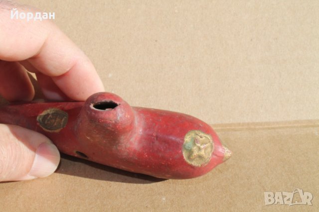 Детска керамична свирка с печат на майстора, снимка 2 - Антикварни и старинни предмети - 31754884