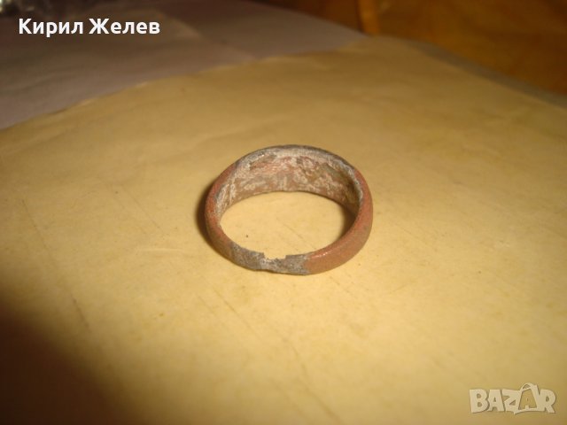 МНОГО СТАР ПАТИНИРАН МЕДЕН ПРЪСТЕН за КОЛЕКЦИЯ 20641, снимка 3 - Антикварни и старинни предмети - 37463806