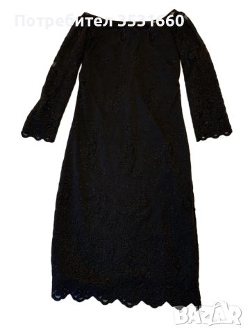 Стилна къса черна дантелена рокля