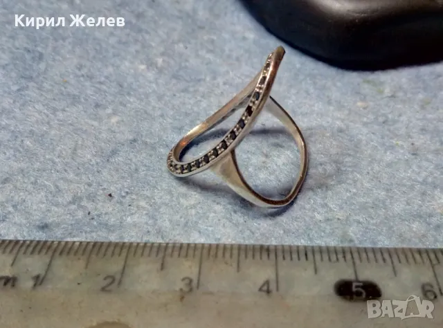 ФИН АРТИСТИЧЕН МАРКАЗИТЕН СРЕБЪРЕН ПРЪСТЕН СРЕБРО 925 ПРОБА ЮВЕЛИРНА АРТ ИЗРАБОТКА 48583, снимка 5 - Пръстени - 49150443