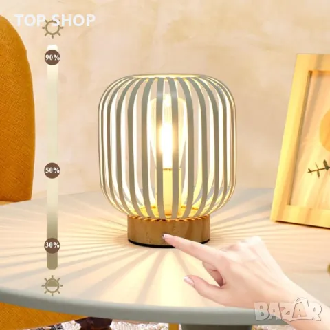 JHY DESIGN USB акумулаторна нощна лампа безжична метална клетка LED фенер, за декорация на парти, снимка 6 - Настолни лампи - 49340600