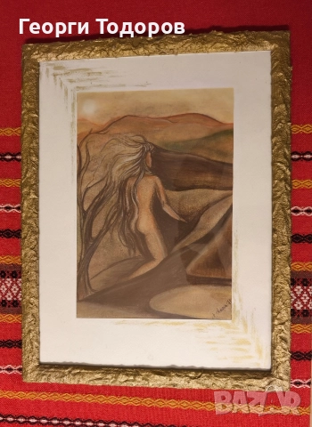 Продавам 2 картини акварел 40 на 30 см с рамка, снимка 3 - Други ценни предмети - 52843346