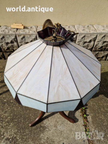 Лампа таванна абажур полилей Тифани , снимка 3 - Лампи за таван - 52139252