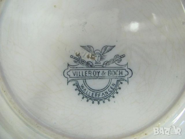 19 век Антик- VILLEROY BOCH Порцеланова Чиния Германия, снимка 5 - Антикварни и старинни предмети - 37030398