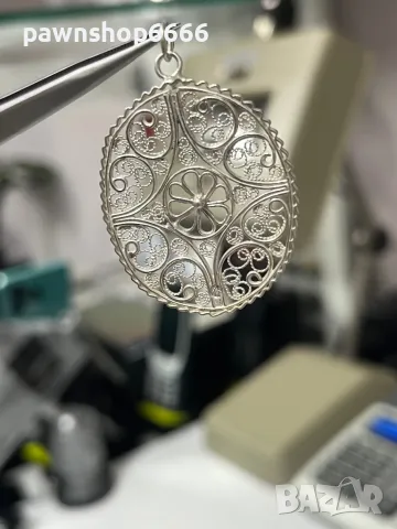 Ръчно изработена сребърна висулка във филигранен стил 925, снимка 2 - Колиета, медальони, синджири - 48585791