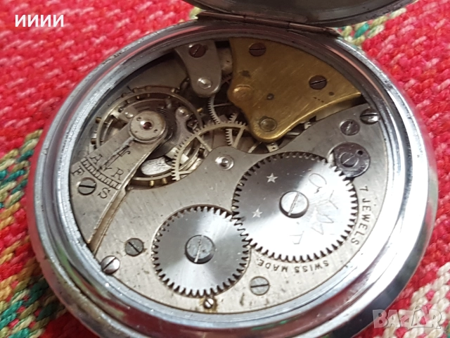 Швейцарски джобен часовник , снимка 3 - Антикварни и старинни предмети - 52559044