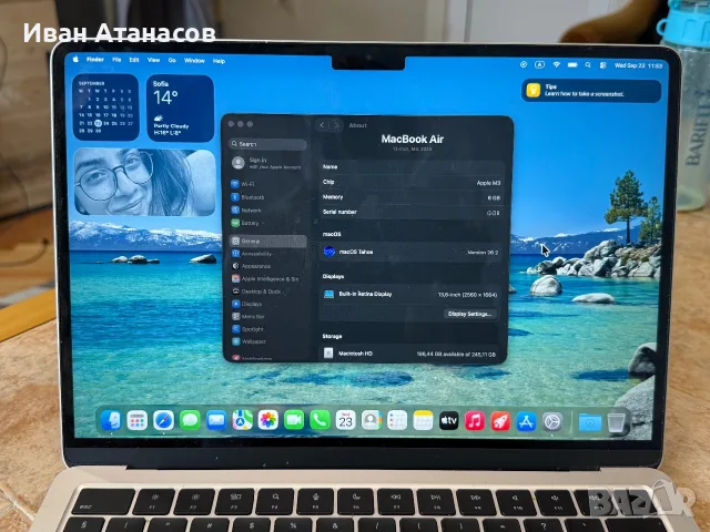 MacBook Air M3 8Gb, снимка 5 - Лаптопи за работа - 56194021