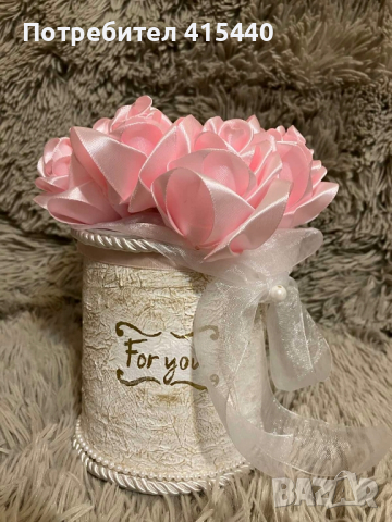 Ръчно изработени сатенени рози, снимка 6 - Подаръци за жени - 44552210