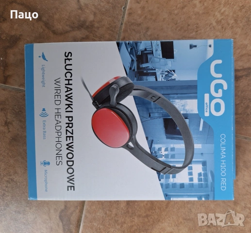 Слушалки UGO COLIMA H100 с микрофон/ червени/