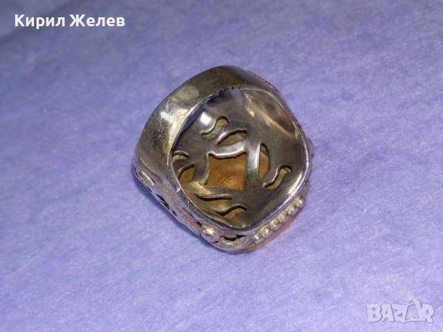 Старинен ВЕЛИКОЛЕПЕН ОСМАНСКИ ЕМАЙЛИРАН СРЕБЪРЕН ПРЪСТЕН ВИСОКА ПРОБА СРЕБРО и БРОНЗ - УНИКАТ 40649, снимка 11 - Антикварни и старинни предмети - 42638364