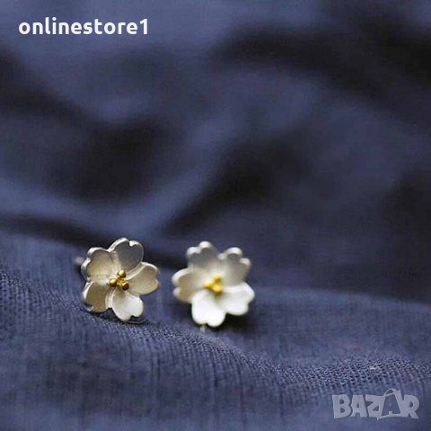 Сребърни обеци 925 - Орхидея Код: BX520, снимка 2 - Обеци - 33800129