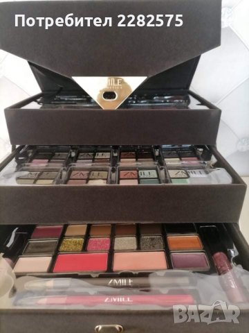 Луксозно кадифено куфарче с гримове , снимка 2 - Куфари - 38881805