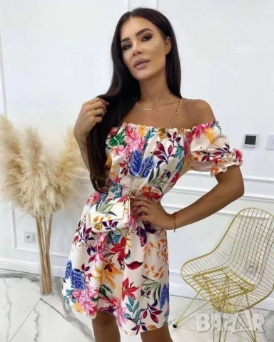 флорална рокля с чанта , снимка 3 - Рокли - 50871862