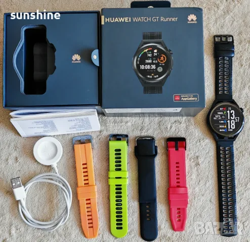 Спортен Huawei WATCH GT Runner, 3.63 см (1.43"), AMOLED, сензорен екран, GPS, 38.5г за тренировки