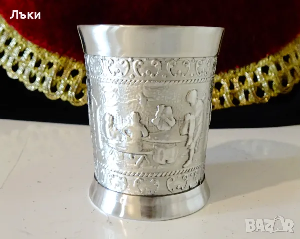 Чаша от калай Наздравица,65 мл. , снимка 2 - Антикварни и старинни предмети - 48717060