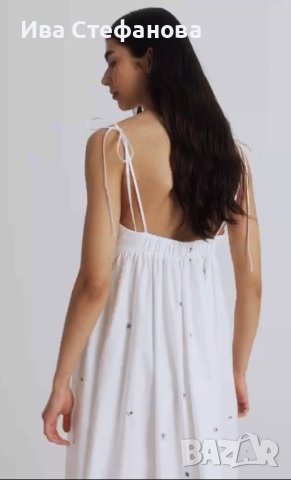 Нова елегантна дълга памучна рокля 100% памук теменушки , снимка 12 - Рокли - 42220345