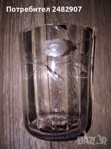 Стара стъклена чаша , снимка 3 - Антикварни и старинни предмети - 49502512