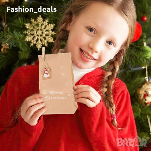 Нови Намалени Коледни хартиени етикети 100 броя за подаръци декорация, снимка 4 - Други - 39371889