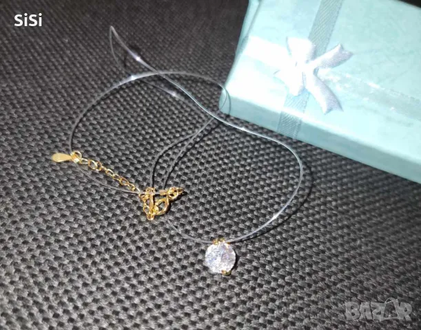 Кристал на силиконова нишка с позлатена закопчалка+кутийка, снимка 8 - Колиета, медальони, синджири - 49259719