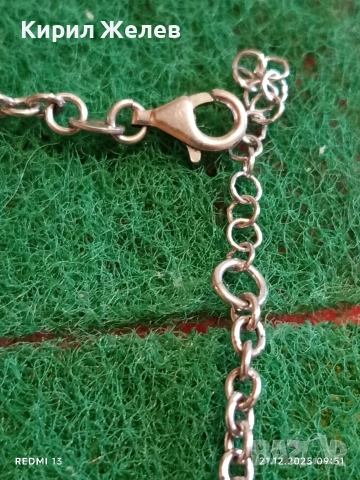 Красива сребърна гривна с плетка тип Gucci Chain ювелирна изработка нежна 35512, снимка 7 - Гривни - 52863430