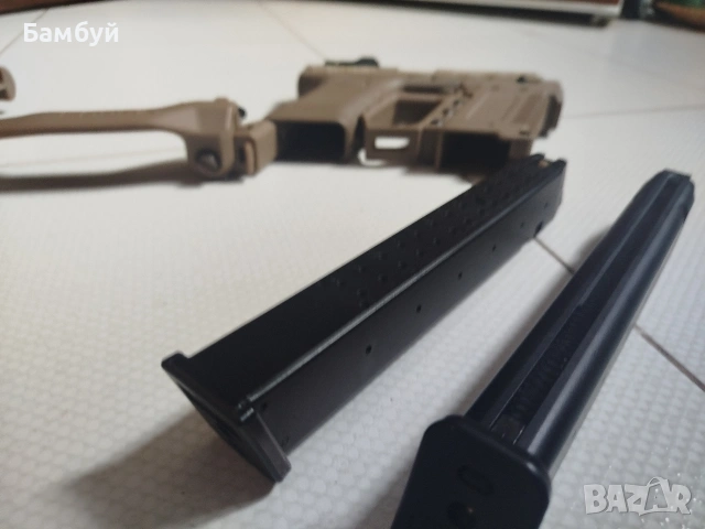 Airsoft Glock 18 (Raven) CARBINE SET + 3 пълнителя – Full Auto, снимка 3 - Въздушно оръжие - 53991577