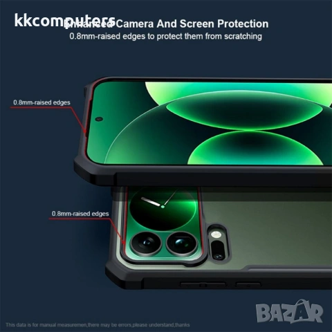 XUNDD Прозрачен Калъф за Xiaomi 17 Pro - TPU+Акрил, Airbag, 0.8mm защита, Черен, снимка 6 - Резервни части за телефони - 53888648
