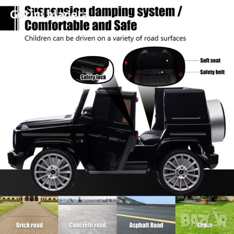 Акумулаторен джип Mercedes G 500 AMG 4X4 12V батерия, снимка 15 - Детски велосипеди, триколки и коли - 42535543