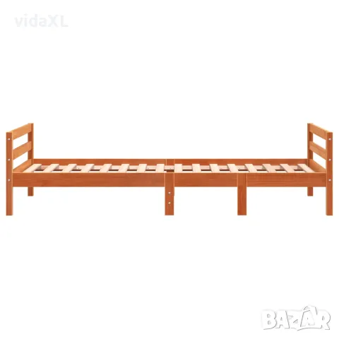 vidaXL Рамка за легло без матрак, восъчнокафяв, 80x200 см, бор масив, снимка 5 - Спални и легла - 56148182