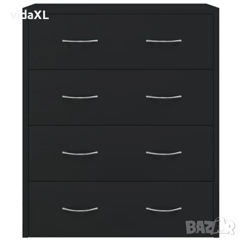 vidaXL Сайдборд с 4 чекмеджета, 60x30,5x71 см, черен, снимка 4 - Бюфети - 56147083