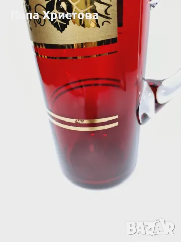 Сервиз за вода  от чешки рубинен кристал, снимка 4 - Чаши - 49694513