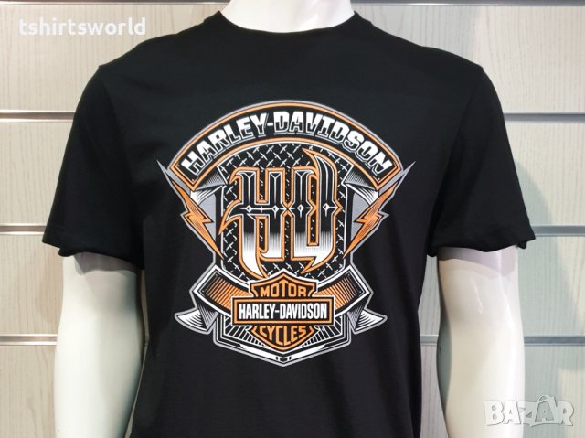 Нова мъжка тениска с дигитален печат HARLEY DAVIDSON, мотори в черен цвят, снимка 3 - Тениски - 38996321