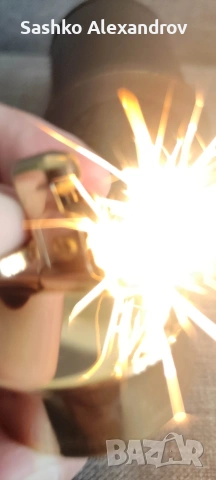 Ретро настолна запалка с позлатен механизъм и маркировка К , снимка 8 - Запалки - 54240087