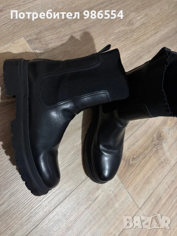 Черни боти челси естествена кожа черни размер 41, снимка 3 - Дамски боти - 53105277