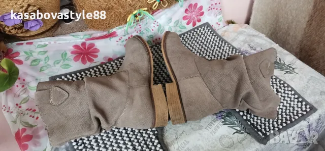 Боти с набран ефект  Basics 40.5н.Естествена кожа , снимка 9 - Дамски боти - 47987860