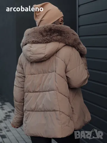 LUNAVI Дамско зимно яке ватирано с косъм, 3цвята , снимка 5 - Якета - 47488594