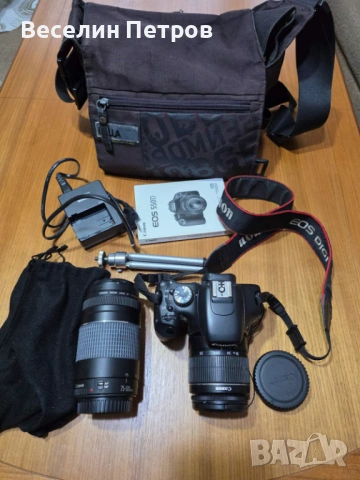 Фотоапарат Canon EOS 550D с 2 обектива., снимка 2 - Фотоапарати - 54235772